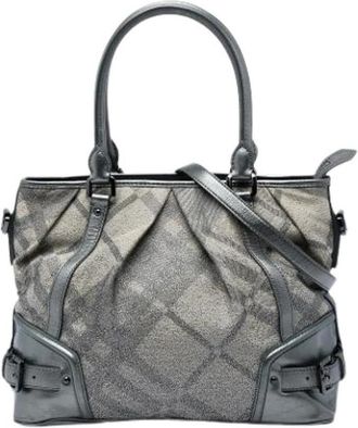 Burberry Pre-owned Vintage Satchel - Dames - Vintage Shopper - Grijs - ONE Size - Leer - Vintage