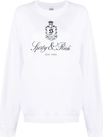 Sporty & Rich logo-print cotton sweatshirt - unisex - Cotton - L - White