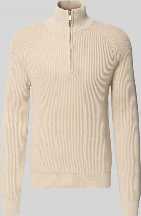 Mc Neal Strickpullover mit gerippten Abschlüssen in Sand, Größe XXXL