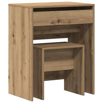 Berkfield Home Dressing Table with Mirror Artisan Oak Engineered Wood in Brown