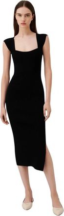 Marella Stijlvolle Midi Jurk - Dames - Casual kleedjes - Zwart - L - Kleedjes