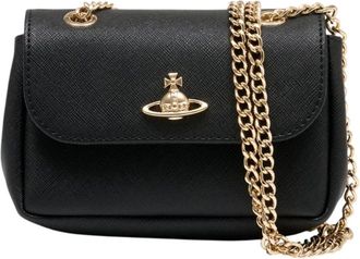 Vivienne Westwood Shoulder Bags, female, Black, Size: ONE SIZE Small Purse With Chain