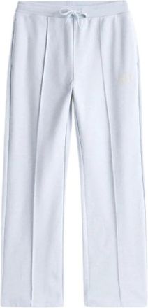 Tommy Hilfiger Broeken, Dames, Blauw, M, Katoen, Rechte joggingbroek met stijlvolle naden