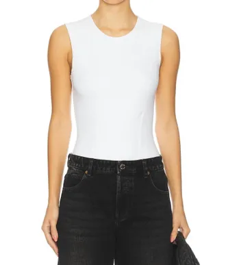 Good American Weightless Corset Tank Top In White