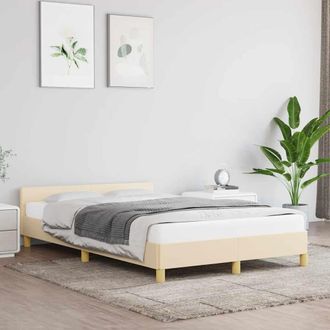 vidaXL Estructura De Cama Sin Colch&oacute;n Tela Crema 120x200 Cm Vidaxl