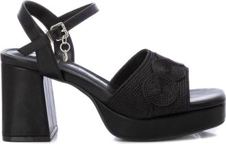 Xti Womens Heeled Platform Sandals In Black