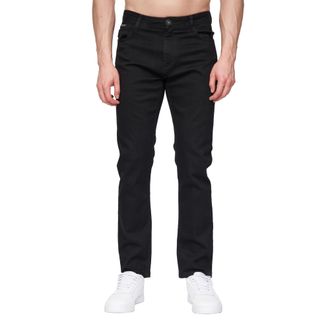 Henleys Heren Craze Comfort Rechte Jeans (Zwart)