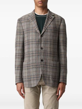 Lardini checked single-breasted blazer - Neutrals