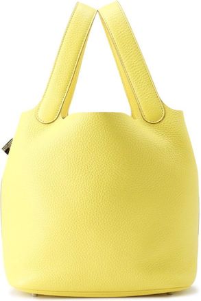 Hermès Picotin Lime Taurillon Clemence Leather Handbag Tote Bag (Pre-Owned)