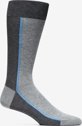 Cole Haan Mens Stripe Colorblock Dress Crew Socks - Grey