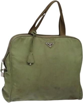 Prada Pre-owned Handbags, female, Green, Size: ONE SIZE Pre-owned Nylon Handbag