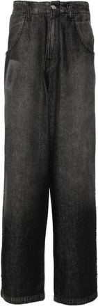 Bluemarble Straight Fit Jeans, male, Black, W34, Wide-leg Smoky Black Denim Jeans