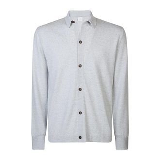 Eleventy Cardigans, male, Gray, 2XL, Wool Knit Shirt