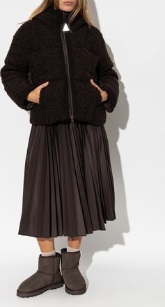 Moncler Pleated Skirt, Womens, Brown
