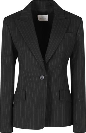 Andamane Blazer met &eacute;&eacute;n knoop - Dames - Blazers - Zwart - M - Jassen