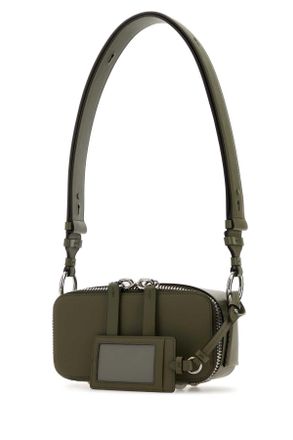 Maison Margiela Womens Army Green Leather Shoulder Bag Khaki Borse A Mano