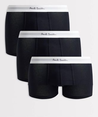 Paul Smith Confezione da 3 boxer aderenti neri con fascia in vita bianca-Nero