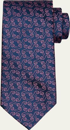 Charvet Mens Snorkel-Pattern Silk Tie