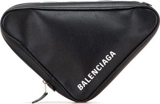 Balenciaga Clutch Triangle media in pelle 2017 - Nero