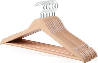 OEM Perchas B&aacute;sicas De Madera Para Trajes, Juego De 10, 44 Cm, Color Natural
