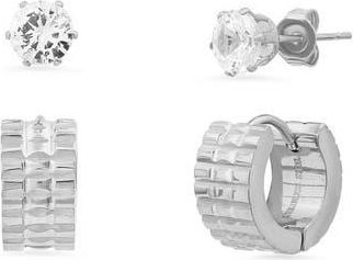 HMY Jewelry Set of 2 CZ Stud & Huggie Earrings in Metallic at Nordstrom Rack