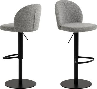 DRAWER Taburete de bar ajustable de tela y metal H55-80cm - Gris