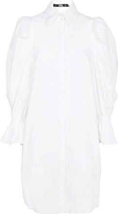 Karl Lagerfeld Katoenen jurk - Dames - Shirt Kleedjes - Wit - M - Katoen - Kleedjes