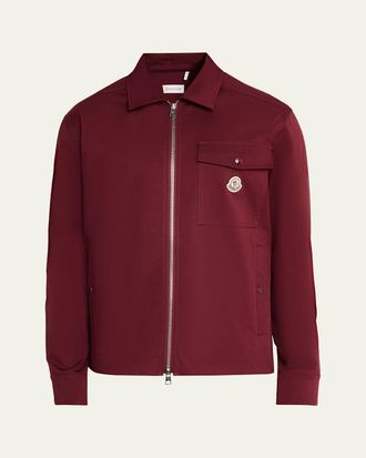 Moncler Mens Cotton-Blend Gabardine Shirt Jacket