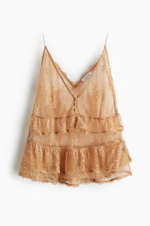 H&M Tr&auml;gertop aus Spitze - Beige
