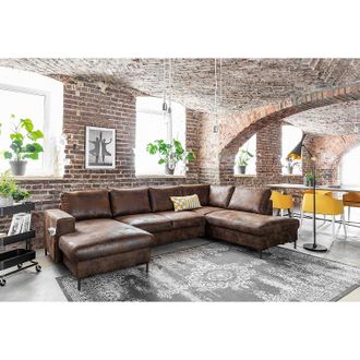 ars manufacti home24 ars manufacti Wohnlandschaft Summer III Vintage Braun Microfaser 304x80x200 cm (BxHxT) Industrial