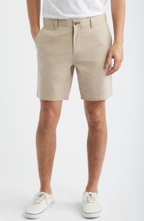 Johnnie-O Jupiters Stretch Cotton Blend Chino Shorts in Khaki at Nordstrom, Size 32