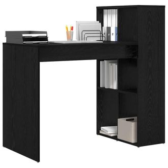 Berkfield Home Modern Writing Desk Black oak Particle board Small Storage