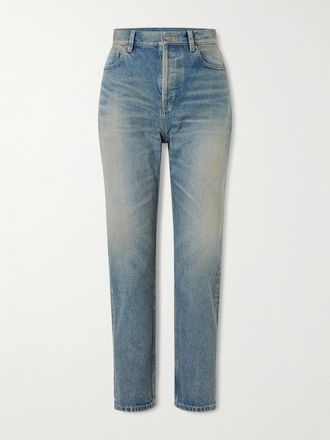 Saint Laurent Jeans Slim-fit A Vita Alta - Blu