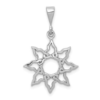 Diamond2Deal 14k White Gold Sun Charm