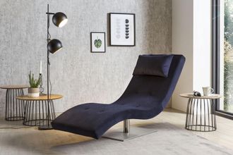 Salesfever Relaxsessel »Komfortabler Sessel zum Entspannen« Extravagante Relaxliege: Samtbezug, Knopfheftung, Edelstahlgestell