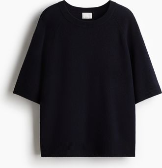 H&M Oversized T-Shirt aus Wolle - Blue