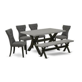 East West Furniture 6-Piece Dining room Table Set