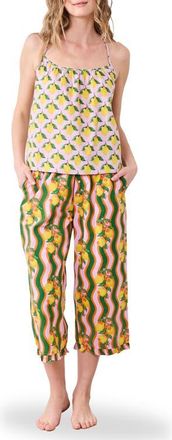 Printfresh Lemon Print Organic Cotton Pajamas in Limoncello at Nordstrom, Size X-Small