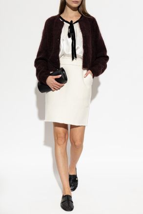 Forte_Forte Forte_forte Silk Top With Decorative Tie At The Neckline, Womens, Cream