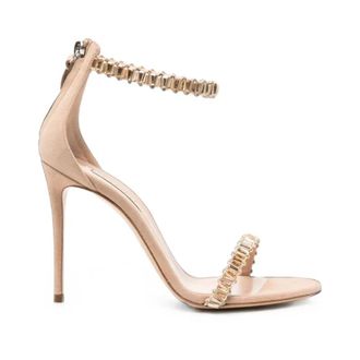 Casadei Heav Jewelry Sandal T. 100 - Dames - Schoenen - Beige - Maat: 37 1/2 EU Su&egrave;de