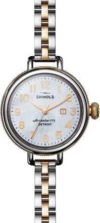 Shinola The Birdy Bracelet Watch, 34mm in White at Nordstrom