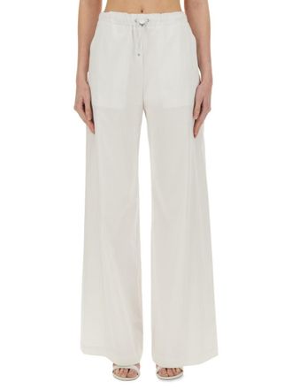 Moschino White Relaxed Flat Front Pants