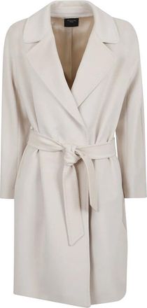 Max Mara Corte Coat - Dames - Jas met riem - Wit - S - Wol - Jassen