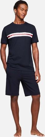 Tommy Hilfiger Mens Logo Stripe T-Shirt - Blue - Size: 36