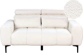 Beliani Beliani - Modern Upholstered 2 Seater Sofa Boucle with Adjustable Headrests White Vegamo