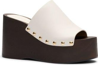 Stuart Weitzman Kate Platform Wedge Sandal in Cream at Nordstrom, Size 9.5