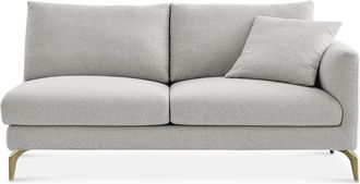 Castlery Spill-Resistant 2 Seater Sofa with Removable Frame and Cushion Covers and Brass Legs - Grey | Lena by Castlery