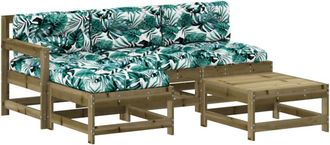 vidaXL Juego De Muebles Jard&iacute;n 5 Pzas Y Cojines Madera Pino Impregnada Vidaxl