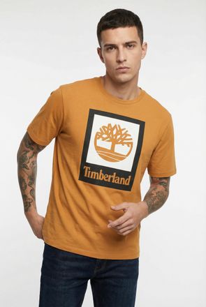 Timberland T-Shirt TIMBERLAND STACK LOGO Colored Short Sleeve Tee, Herren, Gr. XXL, wheat boot, Jersey, Obermaterial: 100% Baumwolle, Rundhals, Shirts T-Shirt, U