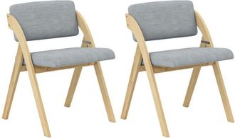 Costway Set 2 Sedie da Pranzo, Sedia da Cucina Pieghevole con Gambe in Legno di Gomma, Sedile e Schienale Imbottiti, Sedia Portatile per Casa Ufficio